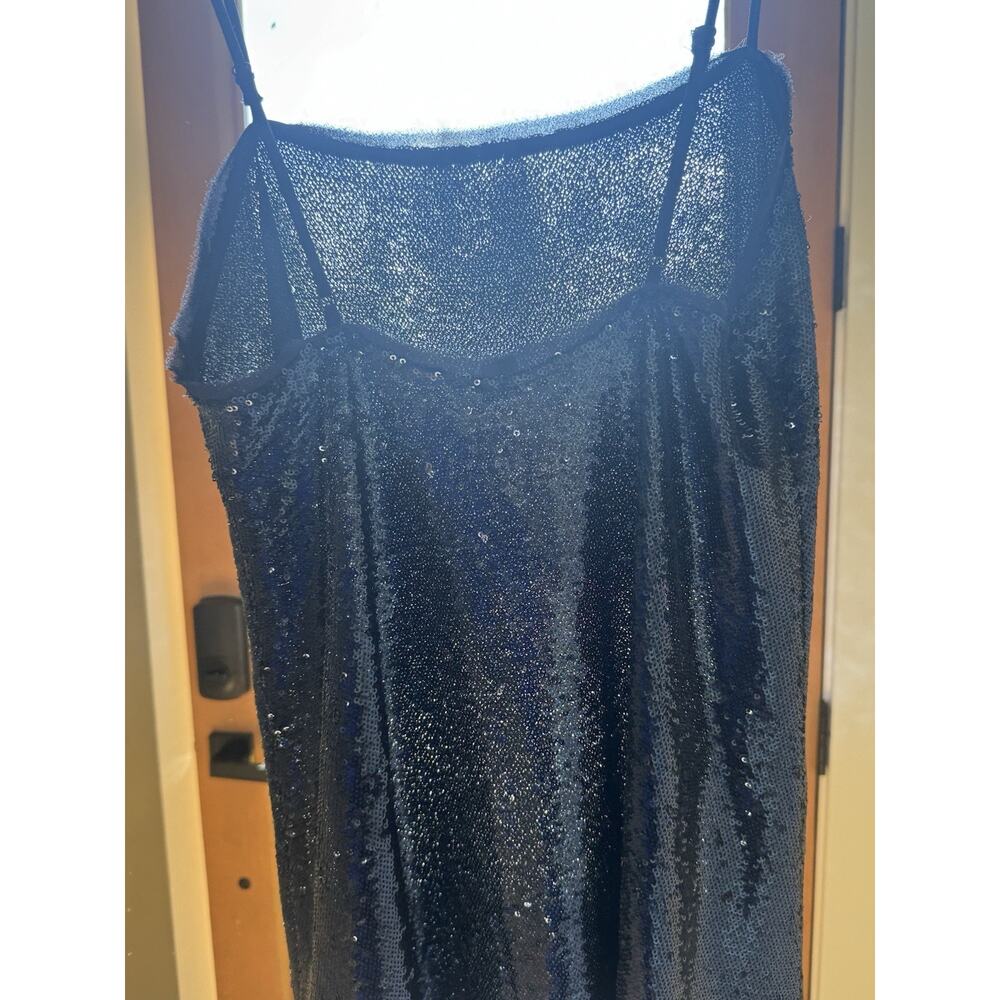 Intimately Free People Time Shine Sequin Mini Slip Dress Navy Blue Small Homco - Picture 6 of 9